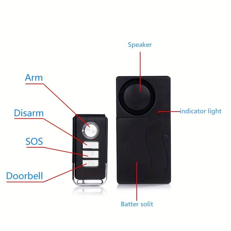 Wireless Vibration Alarm With Remote Control Anti-Theft Alarm