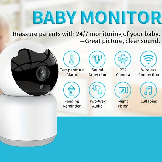 Smart Baby Monitor 1080P HD With Temperature And Humidity Play Lullaby Remotely Two Way Audio Babies Nanny Video Camera