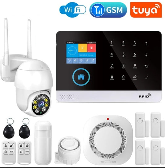 Comprehensive 13-Piece Smart Security System with Smoke Detector and WiFi Security Camera