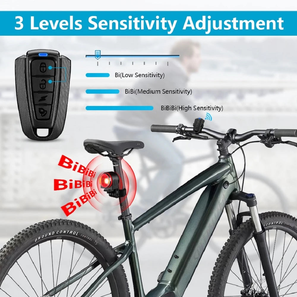 2 × Bike Alarm with Remote Wireless Anti-Theft Waterproof for Motorcycle  Bicycle